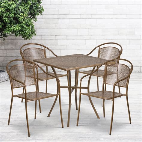 outdoor steel table and chairs